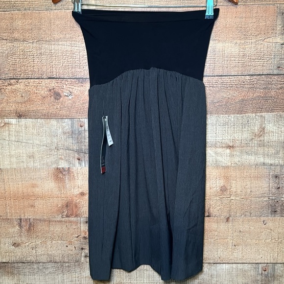 🌻 Oh Baby Secret Fit Belly Gathered Waist Charcoal Skirt size Medium Work Career - Picture 2 of 8